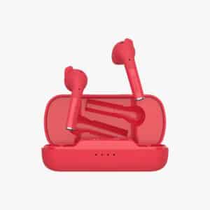 Defunc True Plus Earbuds in Red with dual microphones