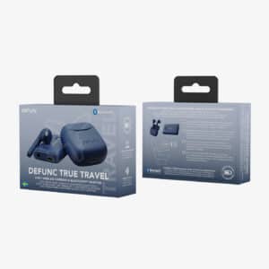 Defunc True Travel Earbuds Bluetooth Transmitter packaging blue