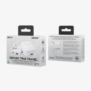 Defunc True Travel Earbuds Bluetooth Transmitter packaging white